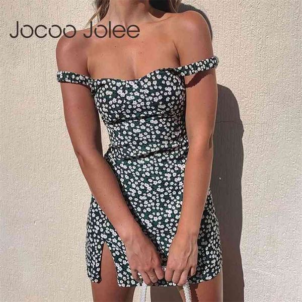 

women floral print green mini elegant strap square collar split short backless beach party dress 210416, Black;gray