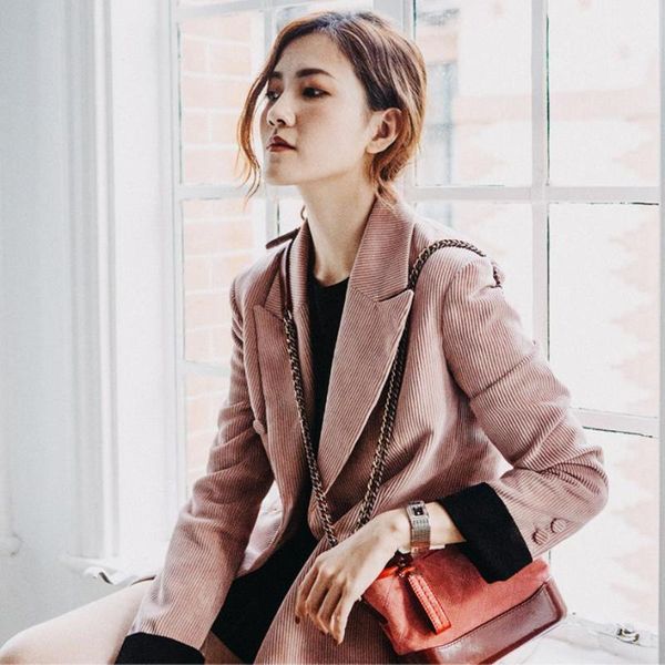 

autumn winter fashion lantern core velvet pink color women blazers officeladies jackets gx903 women's suits &, White;black