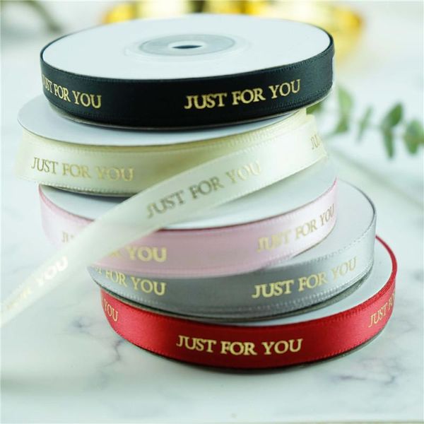 

party decoration 25yards/roll 1cm just for you printed polyester ribbon wedding christmas decor diy bow craft ribbons card gifts wrapping