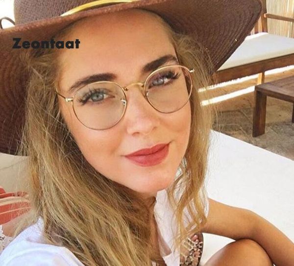 

fashion sunglasses frames zeontaat metal transparent round glasses clear frame women spectacle myopia eyeglasses optical, Black