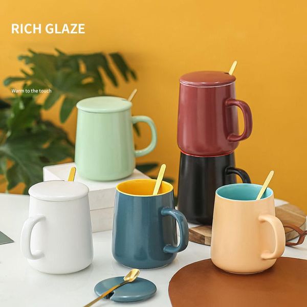 

mugs creative super cute mug ceramic cup trend korean female student colored glaze coffee couple cups