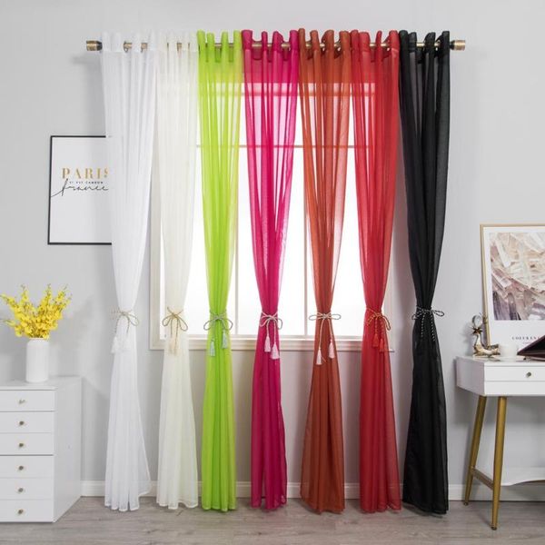 

curtain & drapes tulle curtains for living room kitchen home decoration modern chiffon solid voile window screen