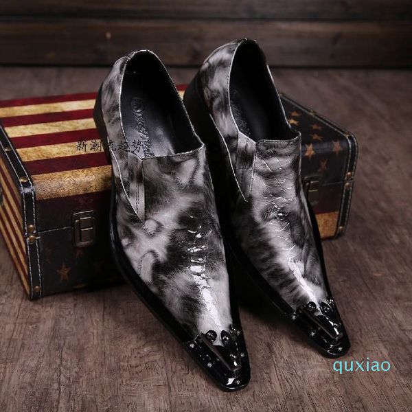 Crocodilo Mens Dress Shoe Design Para Altura Do Casamento Aumentando Mens Couro Sapatos de Couro Marca Italiana Plus Size 46