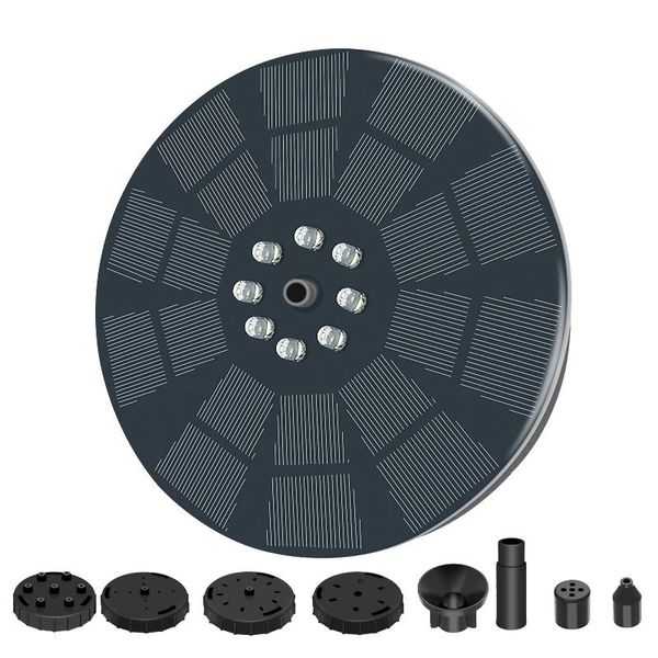 

solar power water fountain pump floating fontein 3w outdoor bird bath 7 spray patterns garden decorations