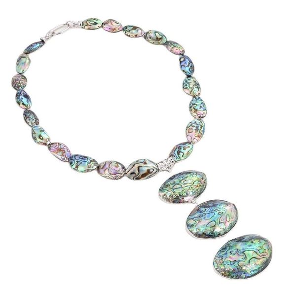 

pendant necklaces jk 20" paua abalone shell necklace, Silver