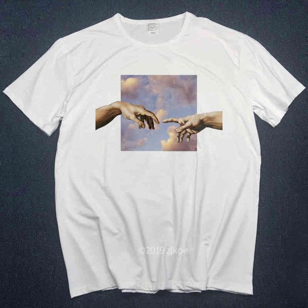 

print t-shirts for women funny lovers hands white tshirt men hip hop cotton streetwear clothes homme, White;black