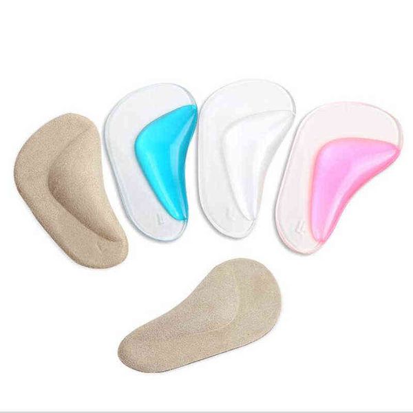 

1pair professional arch ortc support insole foot plate flatfoot corrector shoe cushion foot care insert insoles silicone gel h1106, White;pink