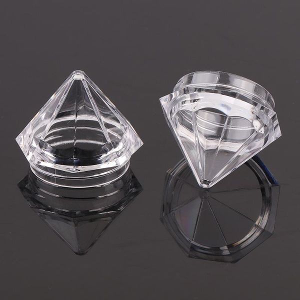 

nail art kits 10pcs transparent empty storage diamond shape boxes tip glitter pot box container nails rhinestone bead gems case