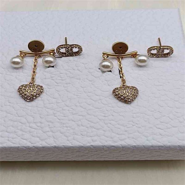 

aaa designer jewelry heart pearl brass used earrings 925 silver needles 4ov0
