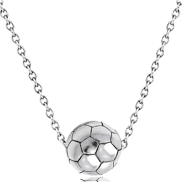 

pendant necklaces soccer necklace sports choker football charms women gym hip hop jewelry 2021, Silver