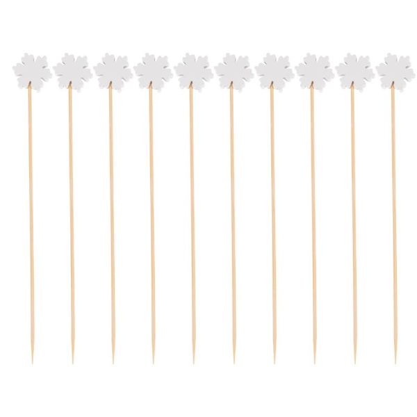 

chopsticks 200 pcs disposable cocktail picks snowflake fruit bamboo dessert