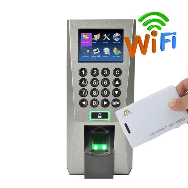 

original zk f18 tcp/ip usb biometric door access control system time attendance terminal with software optional card reader wifi fingerprint