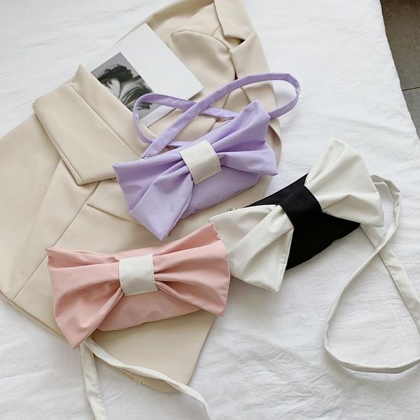 

evening bags fashion women hit color bowknot shoulder messenger bag casual small handbag