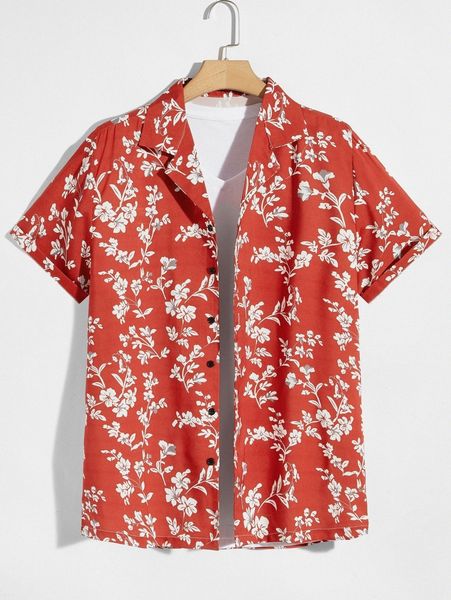 

men floral print button up shirt d9rg#, White;black