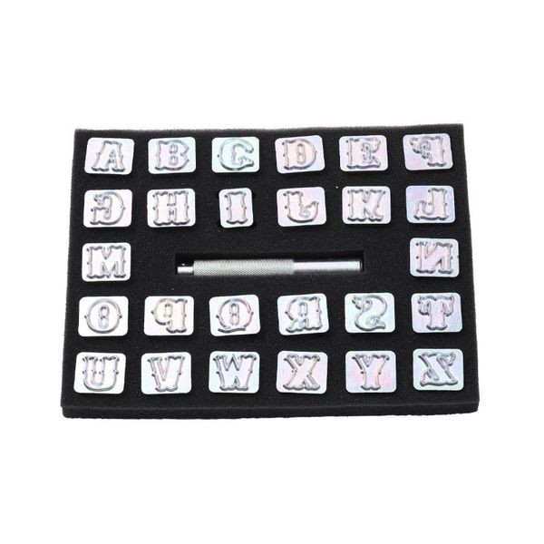 

craft tools carving leather art alphabet set printing tool letters stamp handmade durable portable metal diy tools(19mm)