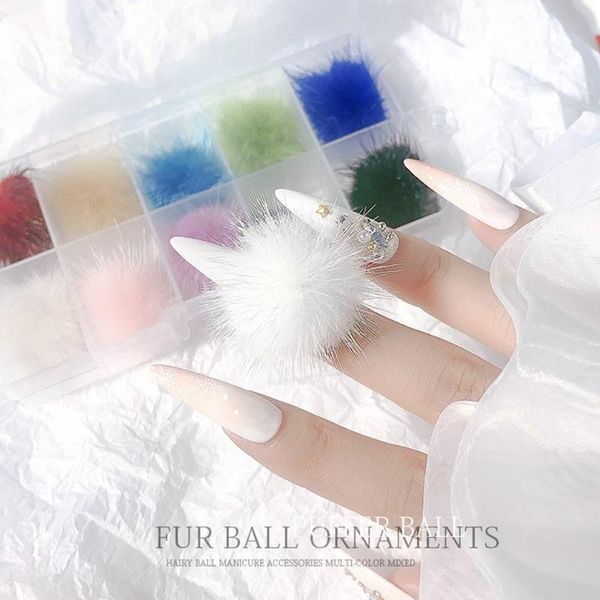 

nail art kits ball manicure accessories cute detachable 3d fluffy diy magnetic set