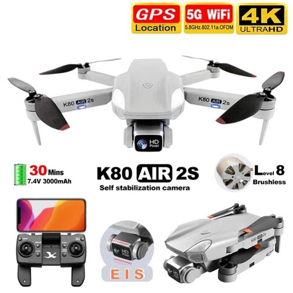 

drones k80 pro drone 4k camera hd gps professional brushless 5g wifi fpv 1 km distance 28 min rc quadcopter