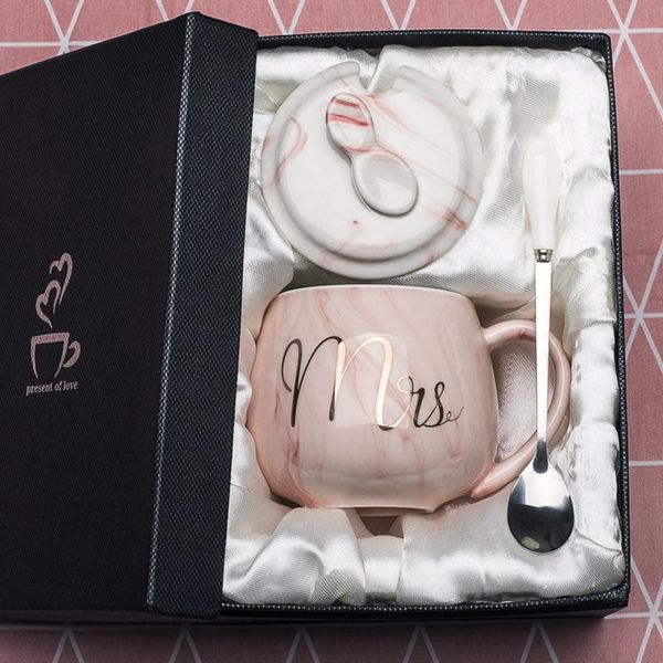 

mugs creative mug ceramic water cup with lid spoon household milk coffee