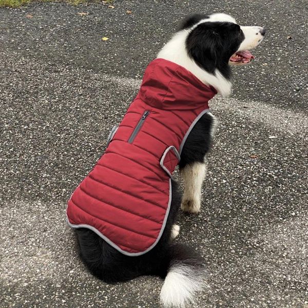 

dog apparel down jumpsuit autumn winter hoodie cotton hooded jack design reflective soft warm clothes for pets sell