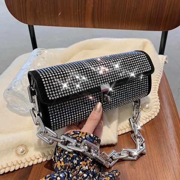 

evening bags diamond inlaid single shoulder net red dinner hand bright diamond chain net red female underarm