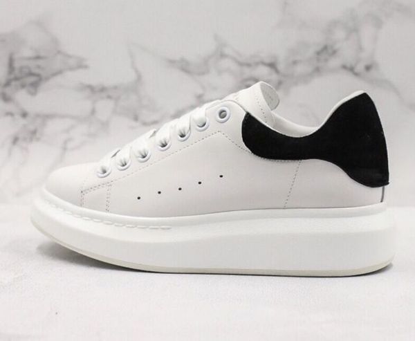 

luxury brand women ankle boots sneakers lace up flat casual shoes chunky heel platform men sport shoe plus size 35-44, Black