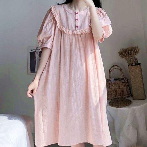 

women's sleepwear ins loose nightgowns women short sleeve sweet night casual cotton ladies nightshirt summer nightwear princess es, Black;red
