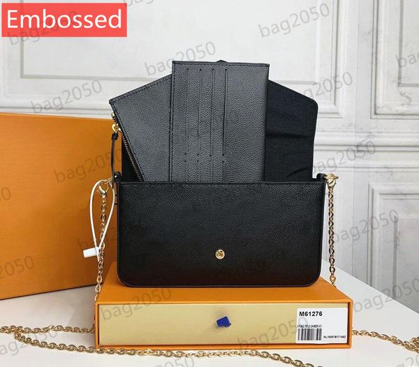 

favorite multi pochette accessories designers shoulder bags genuine leather flower handbag crossbody bag ladies purses 3 pcs purse with box