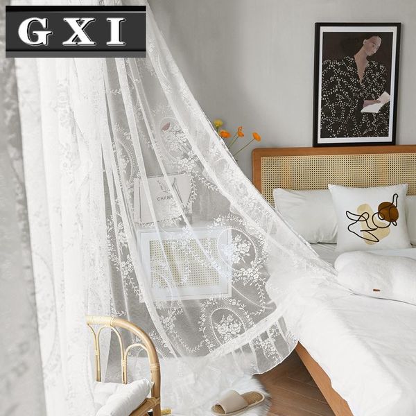 

curtain & drapes romantic french retro white lace princess for living room tulle bedroom finished product window sheer drape