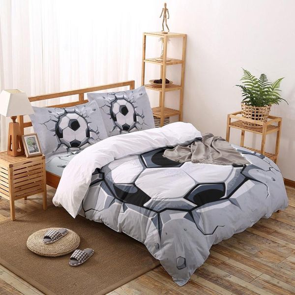 

bedding sets football wall broken print comforter set duvet cover  king bed home housse de couette gift