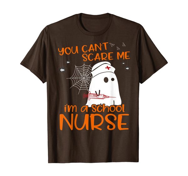 

you can't scare me i'm the school nurse t-shirt men women t-shirt, White;black