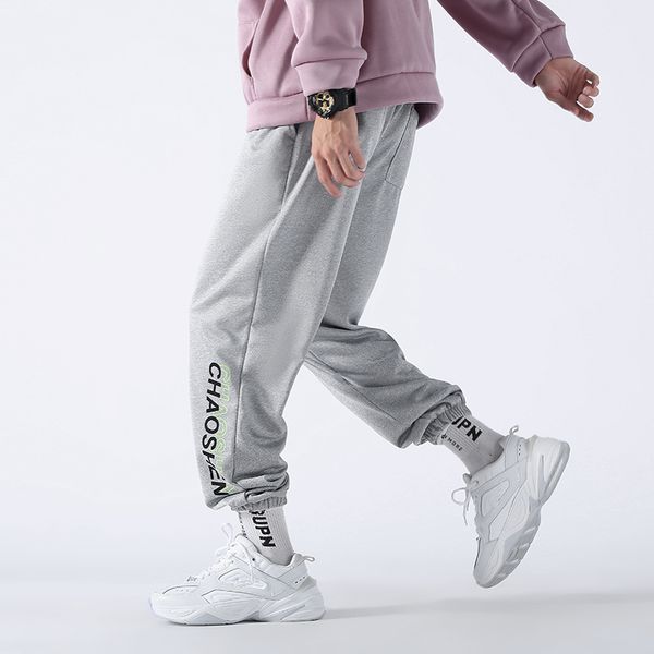 

men's pants streetwear men casual harem spring sportswear joggers harajuku printed ankle-length trousers kx22, Black