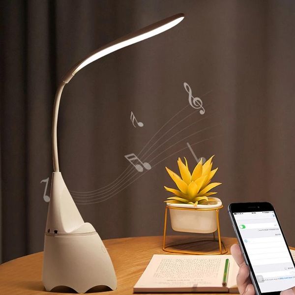 

table lamps touch dimmable 18 leds desk lamp with bluetooth speaker usb rechargeable eye protection flexible reading stereo