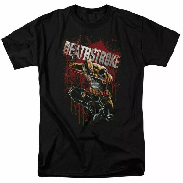 

deathstroke blood splatter t shirt licensed comic book tee black, White;black