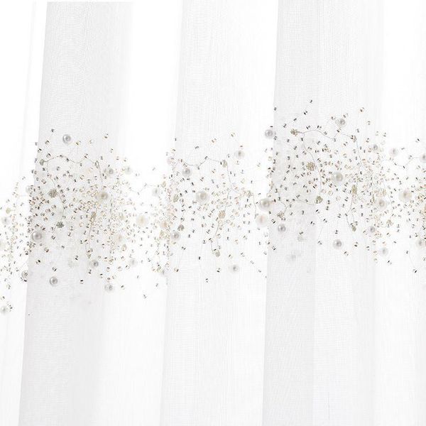 

curtain & drapes white pearl for living room luxury sheer drape bedroom balcony tulle voile fabric french window
