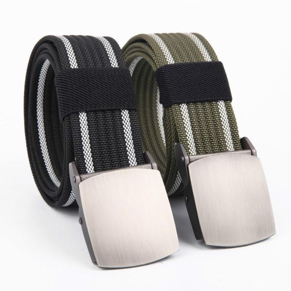 

belts men and women alloy buckle smooth nylon canvas slim belt tactics outdoor trousers students military training 3.8cm, Black;brown