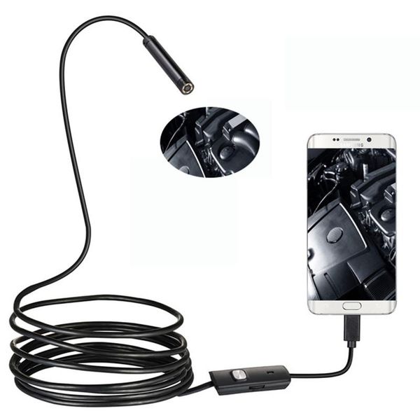 

5.5mm lens endoscope inspection camera 1-2m soft cable led light waterproof android borescopes car repair pc usb mini ip cameras