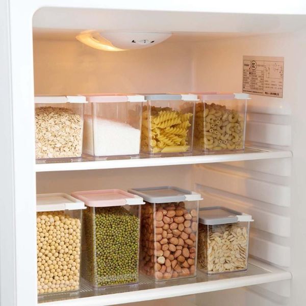 

kitchen storage containers refrigerator organizer tea bean grain spice box case clear eco-friendly bottles & jars