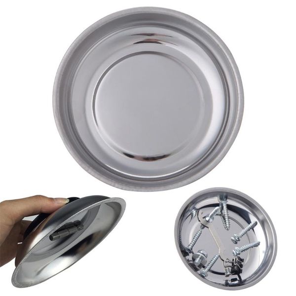

round magnetic parts tray bowl dish stainless steel garage holder tool organizer c7ad organizers