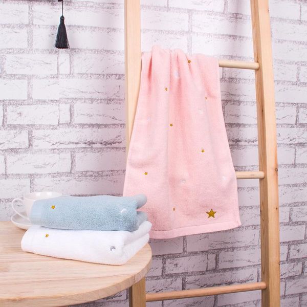 

towel star cotton jacquard thicken plain face wholesale advertising gift absorbent wash 2pcs/lot