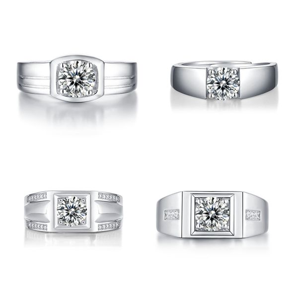 

giaoqi men sterling silver 1 ct south africa diamond tester past d color moissanite fineger ring s925 diamant feinger jewelry
