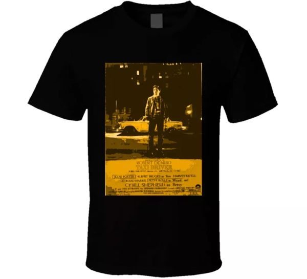 

taxi driver de niro 70s film cult classic t shirt, White;black