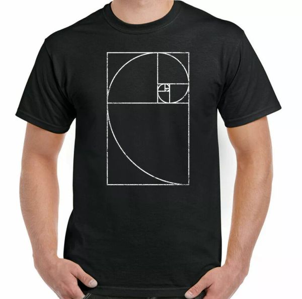 

fibonacci spiral t-shirt, math geek teacher student nerd, White;black