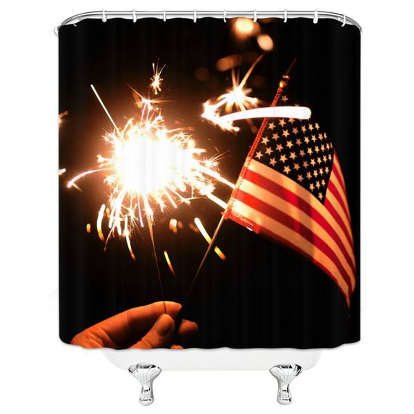 

shower curtains unique design beautiful fireworks flag picture hanging curtain waterproof mildew polyester fabric home bathroom accessori