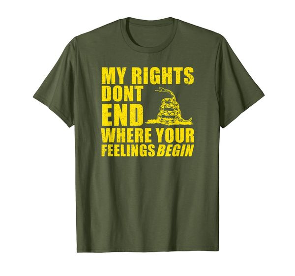 

gadsden t shirt my rights dont end where your feelings begin, White;black