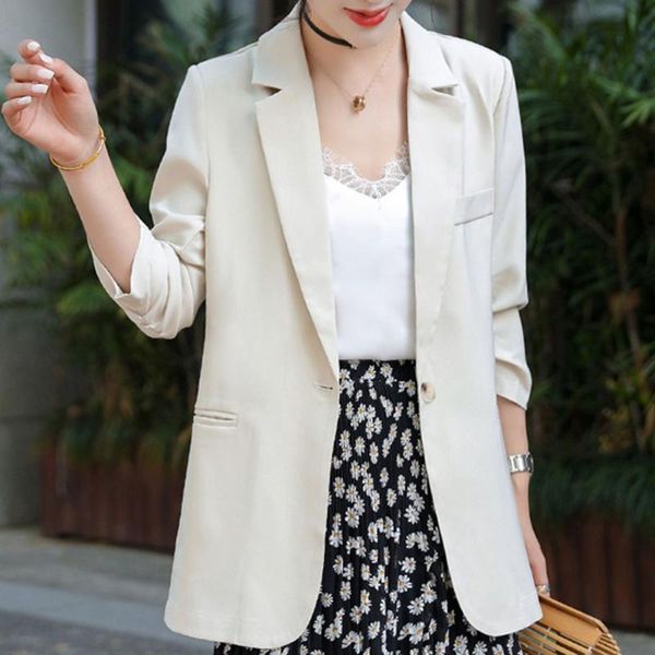 

women's suits & blazers casual korean style white blazer jacket women office coat business black pink sweet street chic outwear spring, White;black