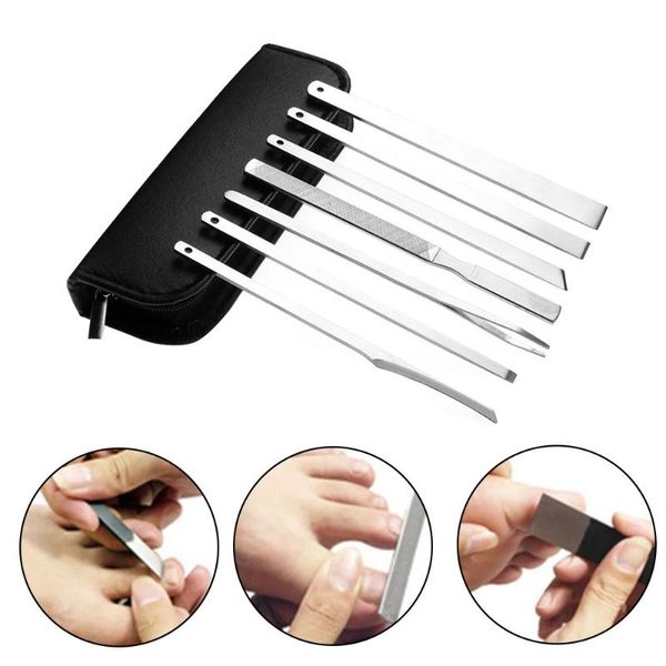 

nail art kits 7pcs/set stainless steel toe knife foot hard skin remover callus rasp file ingrown cuticle care