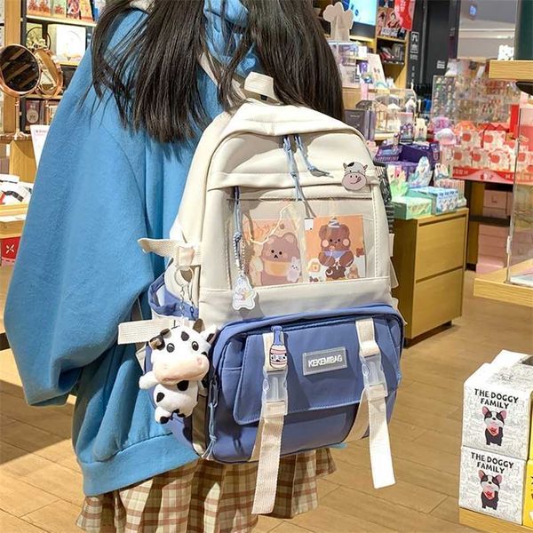

lovely girl student backpack large capacity nylon lapbag kawaii mochila fashionable travel backpack for women 211215