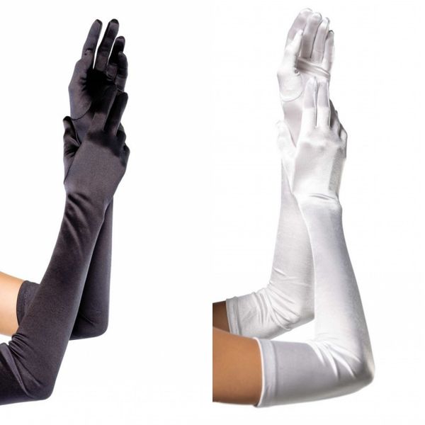 

bridal gloves long party gloves white/black finger satin for bridal wedding accessories