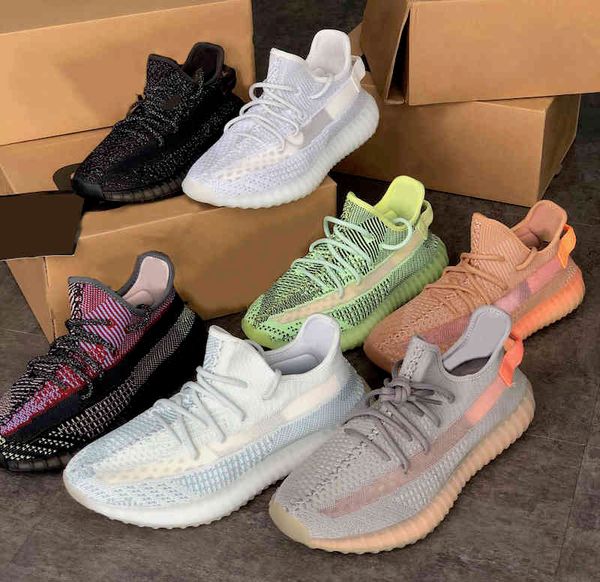

yecheil reflective kanye west luxury shoes earth green men women designers casual shoes static black white static full reflective sneaker
