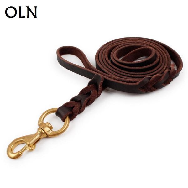 

dog collars & leashes handmade durable pet leash for large dogs brass-plated